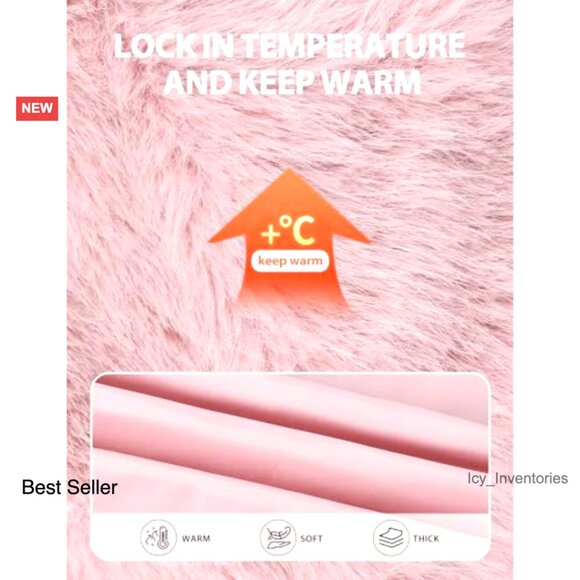 Faux Fur Coat Fluffy Lapel Shaggy Long Sleeve Winter Outerwear Elegant Chic - Picture 6 of 7